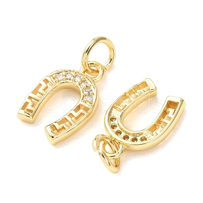 Brass Micro Pave Clear Cubic Zirconia Charms CU-E003-08G-1