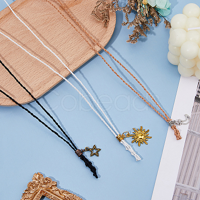 9Pcs 3 Styles Waxed Polyester Cord Necklace Sets NJEW-HS00001-1