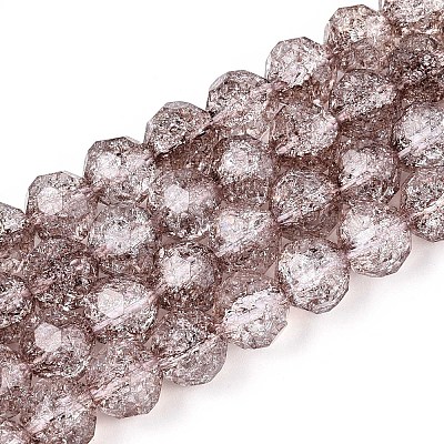 Transparent Crackle Glass Beads Strands GLAA-N053-10mm-03-1