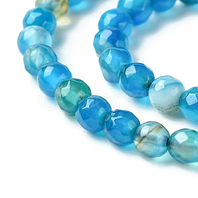 Natural Stripe Agate Beads Strands G-G581-4mm-05-1