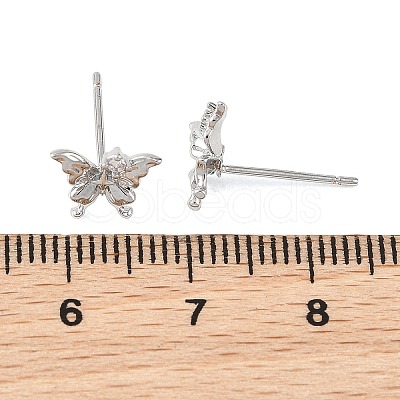SHEGRACE Brass Micro Pave Clear Cubic Zirconia Stud Earrings XGRQ4N863-725P-1