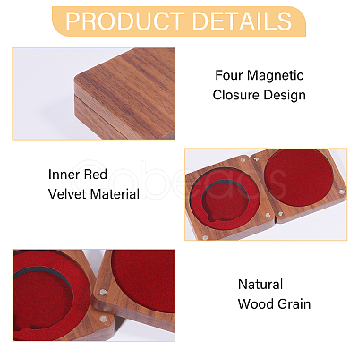 Wood Medal Storage Magnetic Boxes CON-WH0088-93A-02-1