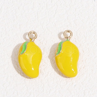 Fruit Alloy Enamel Pendants ENAM-P264-02I-G-1