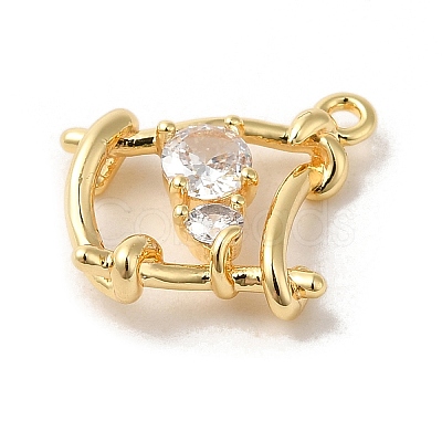 Brass Micro Pave Cubic Zirconia Pendants KK-D091-04G-1