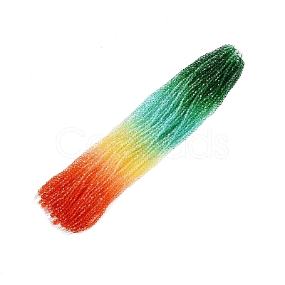 Gradient Color Baking Paint Glass Bead Strands DGLA-A039-T2mm-A013-1
