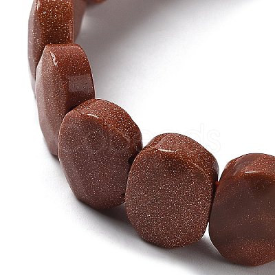 Synthetic Goldstone Beaded Stretch Bracelet G-E010-01-09-1