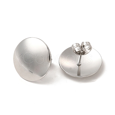 Non-Tarnish 304 Stainless Steel Flat Round Stud Earrings for Women EJEW-I281-31P-1