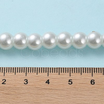White Glass Pearl Round Loose Beads For Jewelry Necklace Craft Making X-HY-8D-B01-1