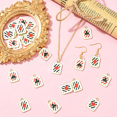24Pcs 4 Styles Alloy Enamel Pendants ENAM-SC0006-93-1