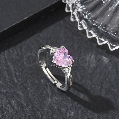 Brass & Cubic Zirconia Finger Rings CU-CBA7E55-17P-1