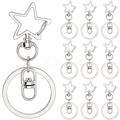 18Pcs Alloy Swivel Keychain Clasps KEYC-SP0001-48A-P-1