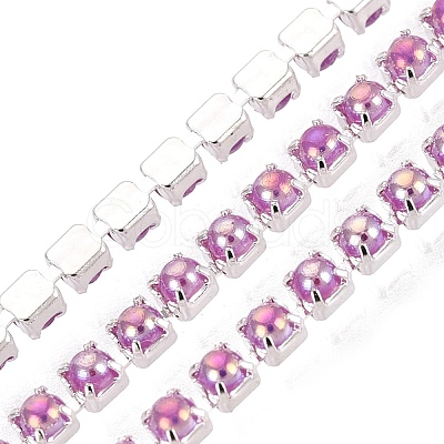 Iron & ABS Plastic Imitation Pearl Tennis Chains CH-Q006-01A-06-1