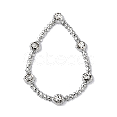 Stainless Steel Color 304 Stainless Steel Rhinestonet Pendants LS-STAS-Q312-02C-P-1