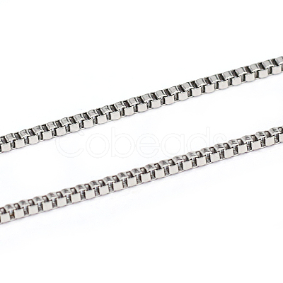 Non-Tarnish 3.28 Feet 304 Stainless Steel Box Chains X-CHS-L001-92-1.4mm-1