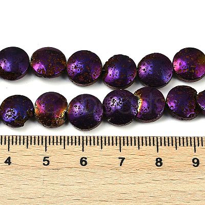 Electroplated Natural Lava Rock Beads Strands G-K388-01C-1