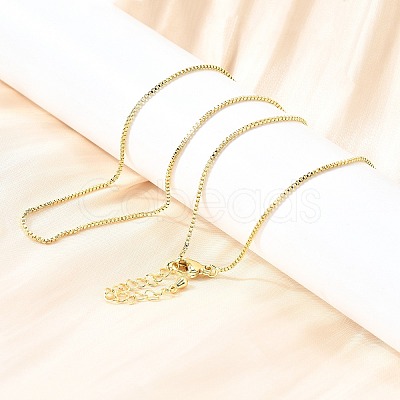 1MM Brass Box Chain Necklaces NJEW-Z083-01G-1