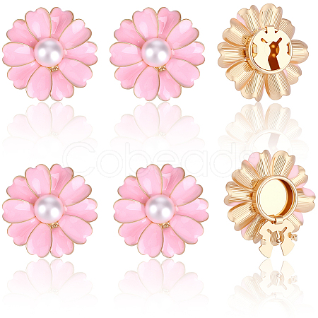 6Pcs Flower Alloy Plastic Cufflinks FIND-CY0001-64-1