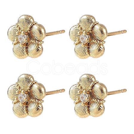 SHEGRACE Brass Micro Pave Cubic Zirconia Stud Earrings XGRQ4N782-711G-1