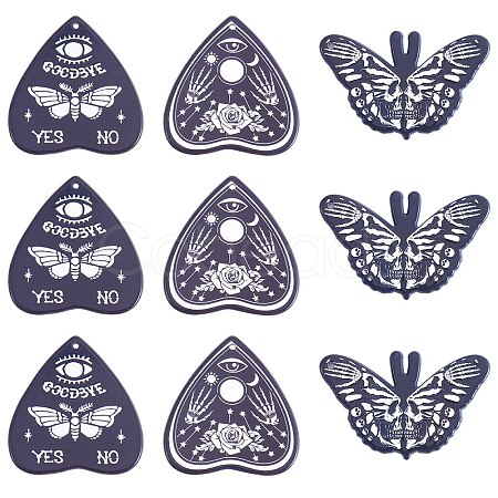 15Pcs 3 Styles Halloween Printed Opaque Acrylic Pendants SACR-SZ0001-18-1