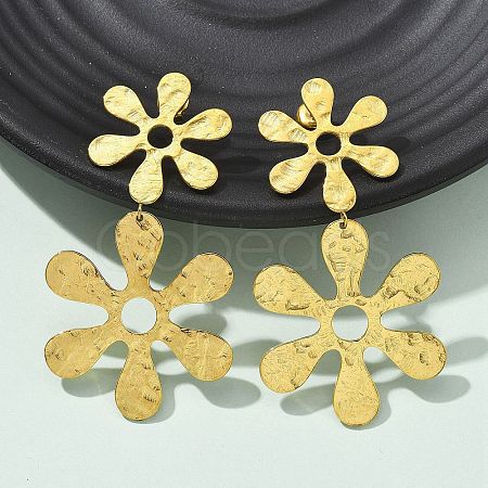 304 Stainless Steel Dangle Stud Earrings for Women EJEW-K268-12D-G-1