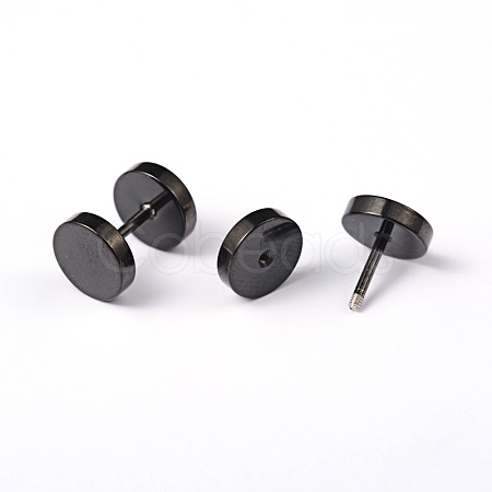 Flat Round 304 Stainless Steel Barbell Cartilage Earrings EJEW-L164-05B-1