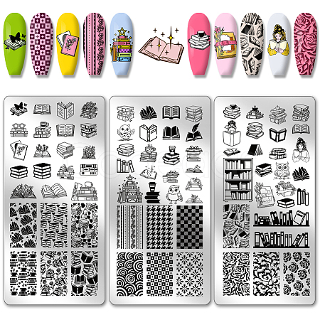 Stainless Steel DIY Nail Art Templates MRMJ-WH0092-098-1