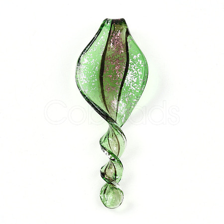 Handmade Gold Sand Lampwork Big Pendants LAMP-T023-09C-1