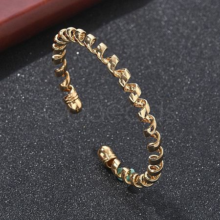 Electrophoresis Iron Cuff Bangles for Women BJEW-M057-03G-1