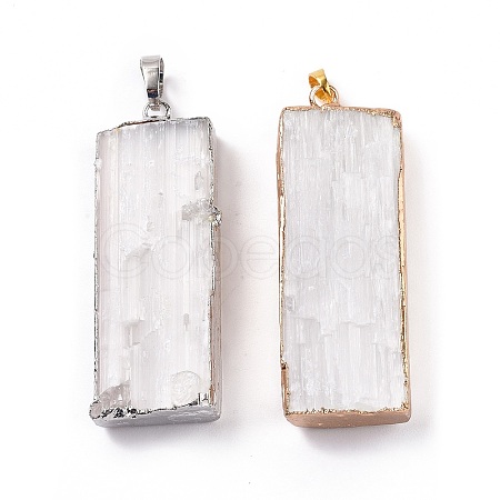 Natural Selenite Big Pendants G-P496-06-1