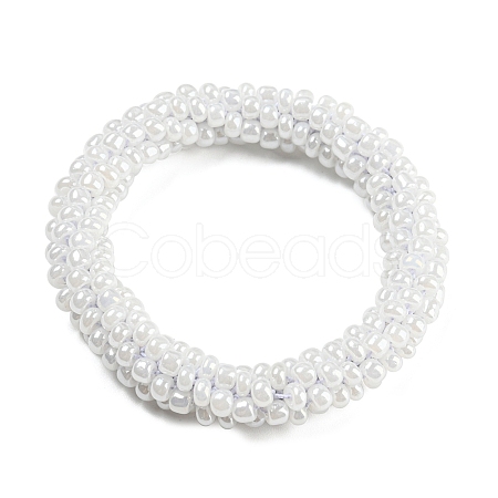 Crochet Glass Beads Braided Stretch Bracelet BJEW-K232-01E-1