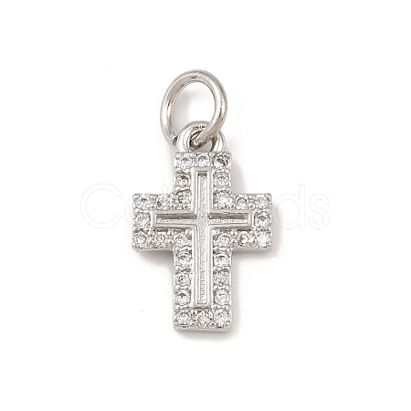 Brass Micro Pave Cubic Zirconia Pendants KK-G544-20P-1