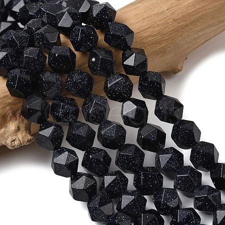 Synthetic Blue Goldstone Beads Strands G-Z119-A24-02-1