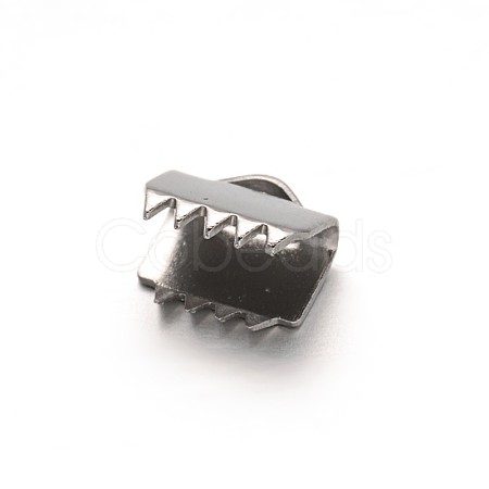 Tarnish Resistant 304 Stainless Steel Ribbon Crimp Ends STAS-G130-11A-1