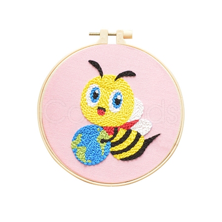 Animal Theme DIY Display Decoration Punch Embroidery Beginner Kit SENE-PW0003-073F-1