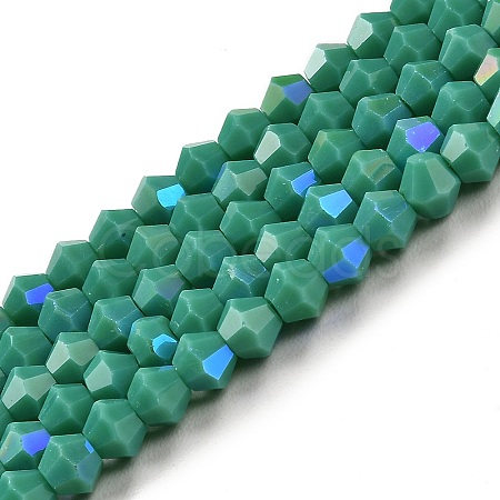 Opaque Solid Color Imitation Jade Glass Beads Strands EGLA-A039-P4mm-L07-1