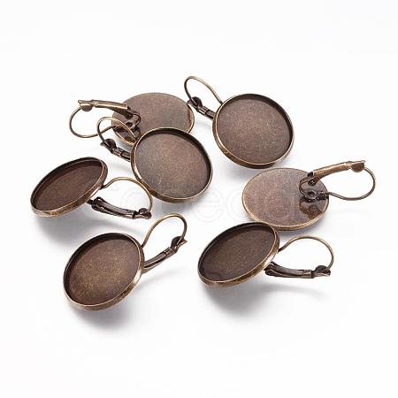 Brass Leverback Earring Findings KK-I564-AB-NF-1