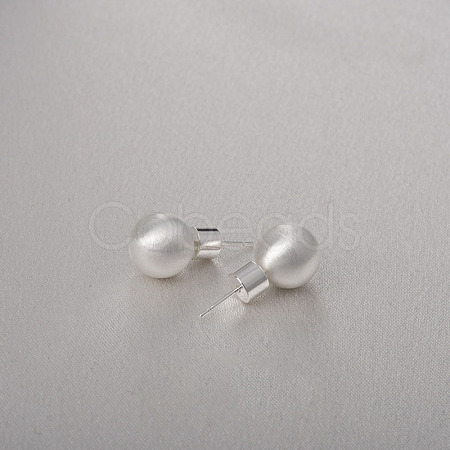 Round Ball Drawbench Brass Ear False Plugs for Women LS-EJEW-G391-24D-S-1