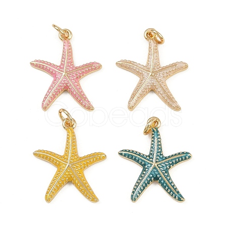 Brass Enamel Pendants KK-L241-22G-1