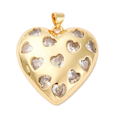 Brass Micro Pave Cubic Zirconia Pendants KK-U076-16G-01-1
