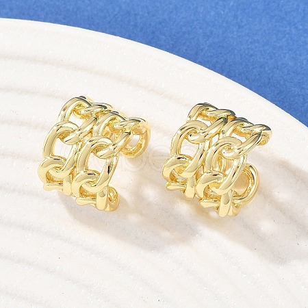 Brass Cuff Earrings LS-EJEW-C159-02G-1