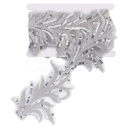 2.5 Yards Sparkle Polyester Flower Ribbon OCOR-GA0002-13-1