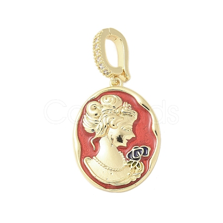 Brass Enamel Pendants KK-F886-02G-02-1