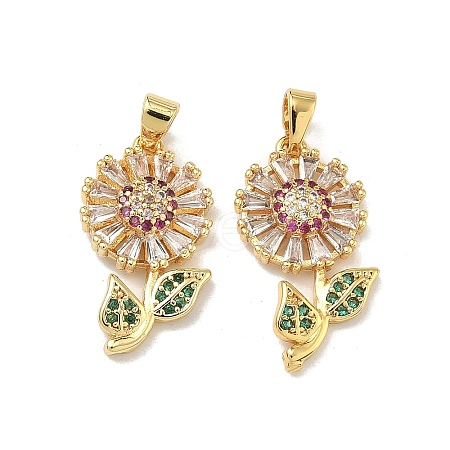 Brass Micro Pave Cubic Zirconia Pendants KK-H265-10A-G-1