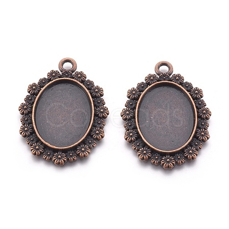 Alloy Pendant Cabochon Settings PALLOY-E460-22R-1
