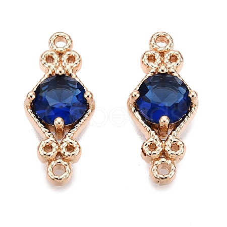 Brass Pave Faceted Glass Connector Charms FIND-T070-03C-1