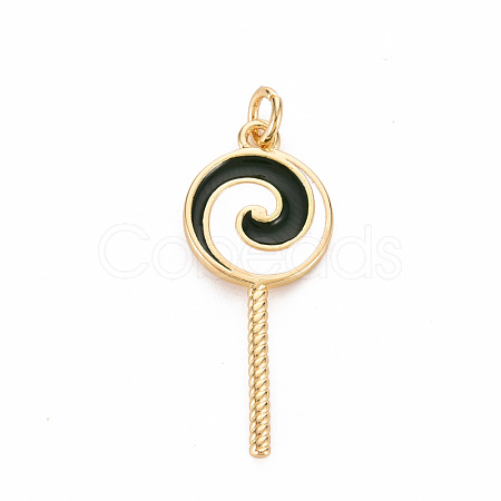 Brass Enamel Pendants KK-S362-033F-NR-1