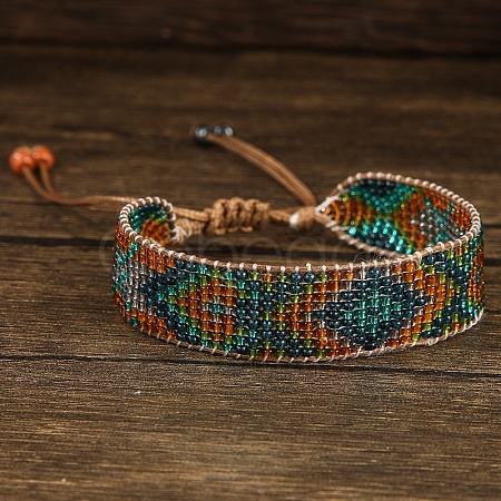 Bohemian Style Glass Bead Braided Bracelets ZD3902-2-1