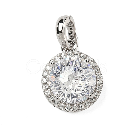 925 Sterling Silver Pave Cubic Zirconia Pendants STER-B009-01B-04-1