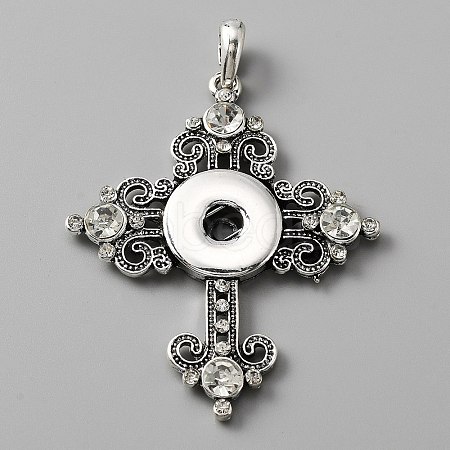 Alloy Rhinestone Hang Snap Base Pendants FIND-WH0145-76A-1