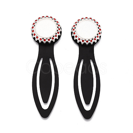 Alloy & Iron Bookmark Cabochon Settings PALLOY-N184-02S-1